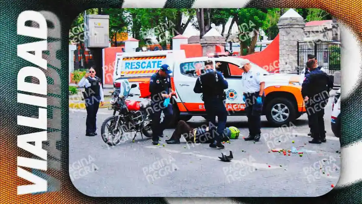 Choque entre moto y patrulla municipal deja dos lesionados en Puebla