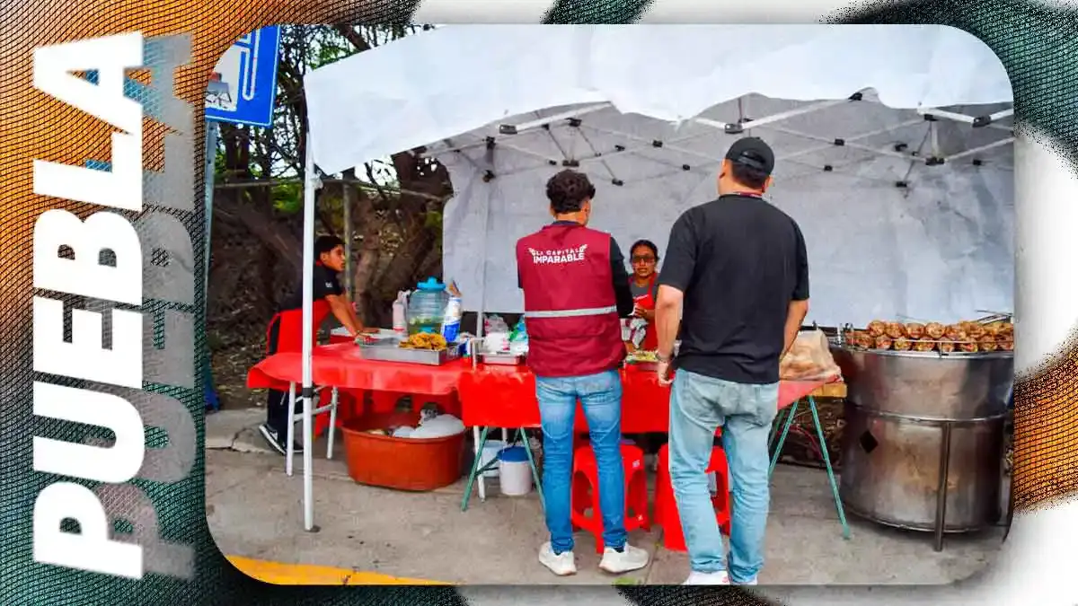 Durante operativo el Ayuntamiento de Puebla decomisa mercancía a ambulantes en nueva sede de Finanzas