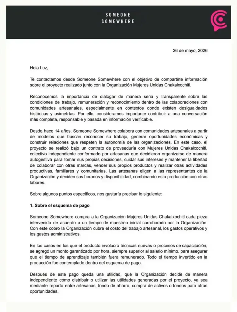 Artesanas de Naupan bordaron para Adidas por 36 pesos la hora; denuncian abusos de Someone Somewhere