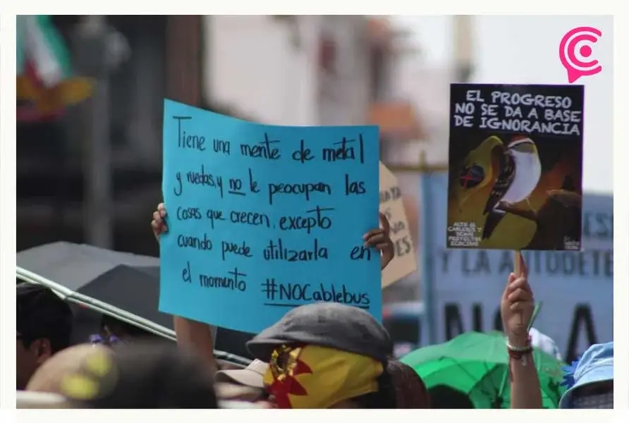 No es progreso, es ecocidio: Colectivos ambientalistas realizan séptima manifestación contra el Cablebús de Puebla