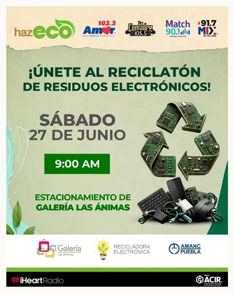 Anuncian Reciclatón de electrónicos para beneficiar a menores con cáncer en Puebla