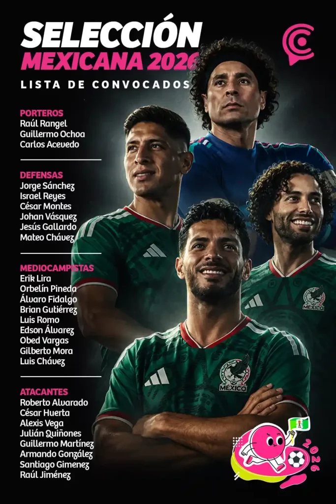 México presenta la lista final de convocados para el Mundial 2026