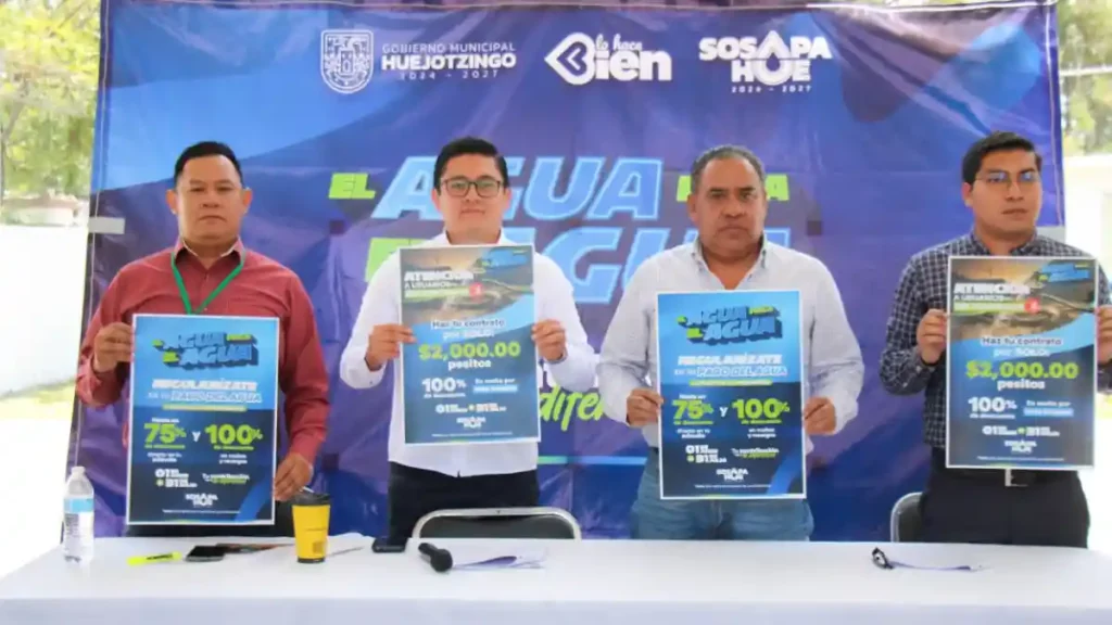 Con descuentos y contratos a bajo costo, arranca el programa "El agua paga el agua" en Huejotzingo