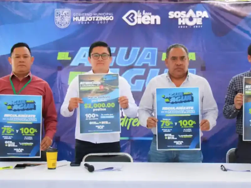 Con descuentos y contratos a bajo costo, arranca el programa "El agua paga el agua" en Huejotzingo