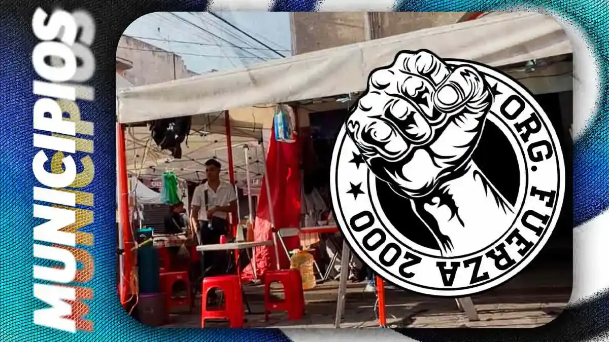 Fuerza 2000 instala megapuesto de carnitas con todo y pantallas en la 16 Poniente