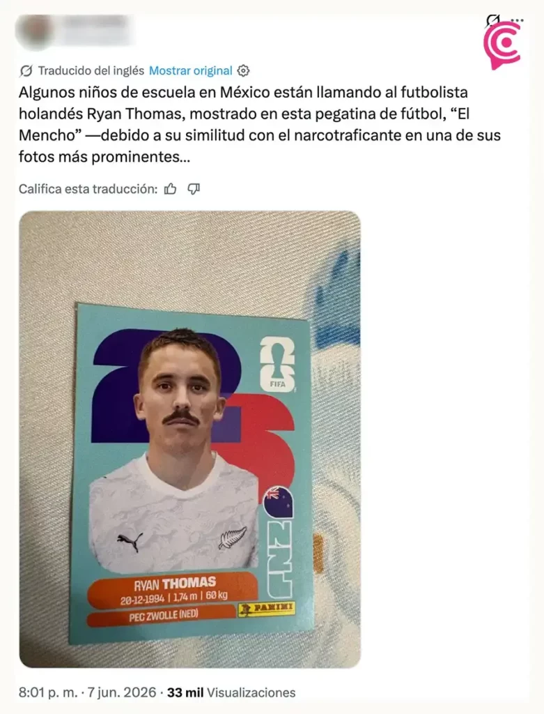 Surge “El Mencho" del Mundial 2026; niños mexicanos confunden a futbolista neozelandés con el narcotraficante