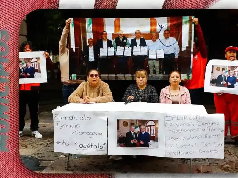 Protesta de Limpia Puebla en Palacio Municipal; "Naranjitas" exigen destitución de Salvador Pérez Xilotl