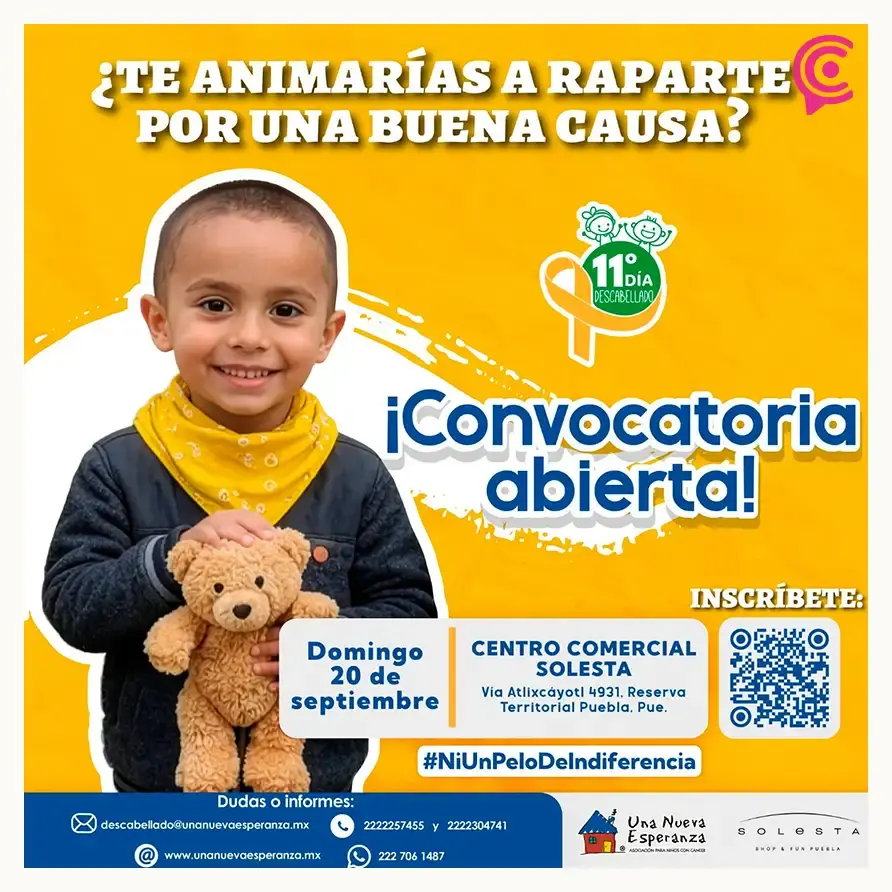 Anuncian el Día Descabellado Puebla 2026 para apoyar a niños con cáncer