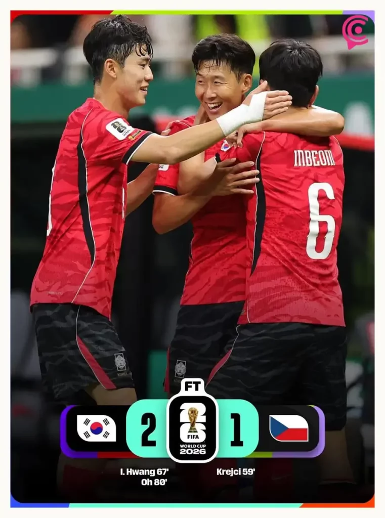 Corea del Sur remonta ante Chequia y suma sus primeros tres puntos del Mundial 2026