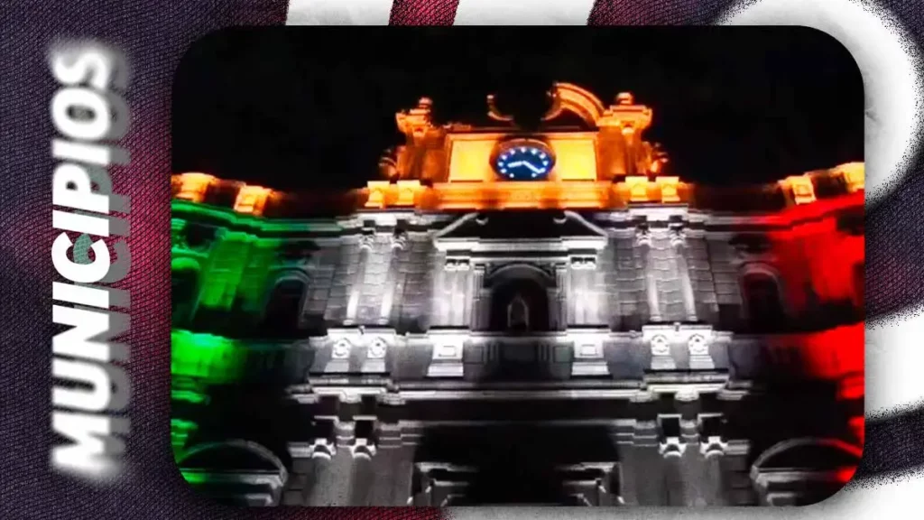 Palacio Municipal de Puebla capital estrena iluminación tricolor por el Mundial 2026
