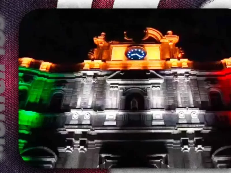 Palacio Municipal de Puebla capital estrena iluminación tricolor por el Mundial 2026