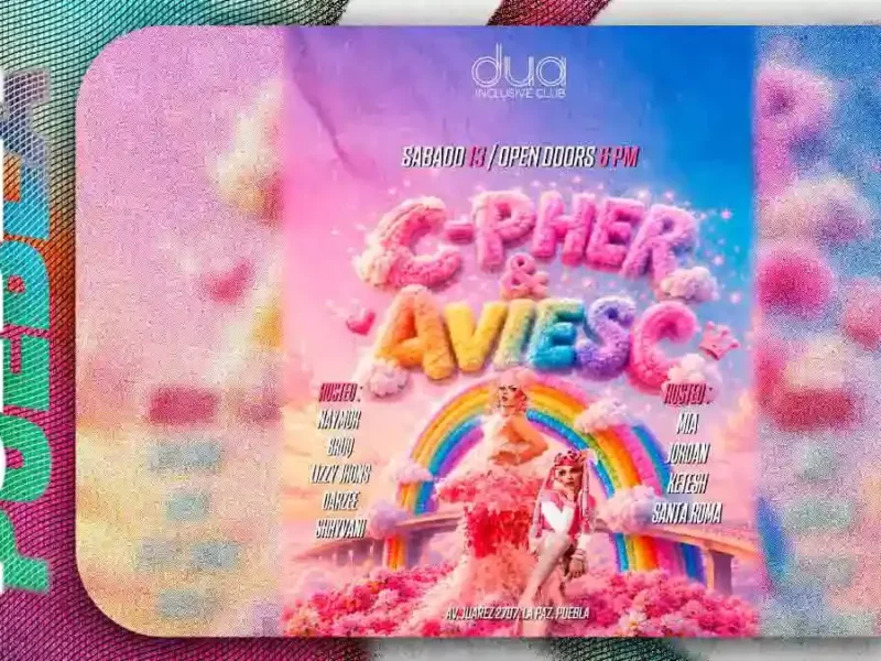 C-Pher, estrella de La Más Draga, celebrará el orgullo LGBT en Dua Pop Inclusive Puebla