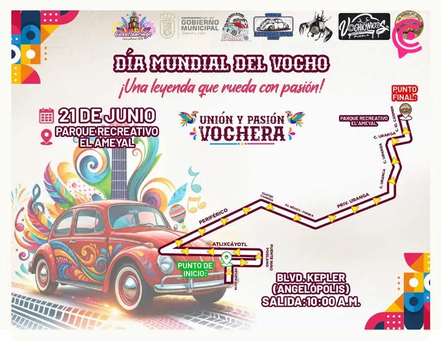 Organizan caravana por el Día Mundial del Vocho en la Feria de Cuautlancingo 2026