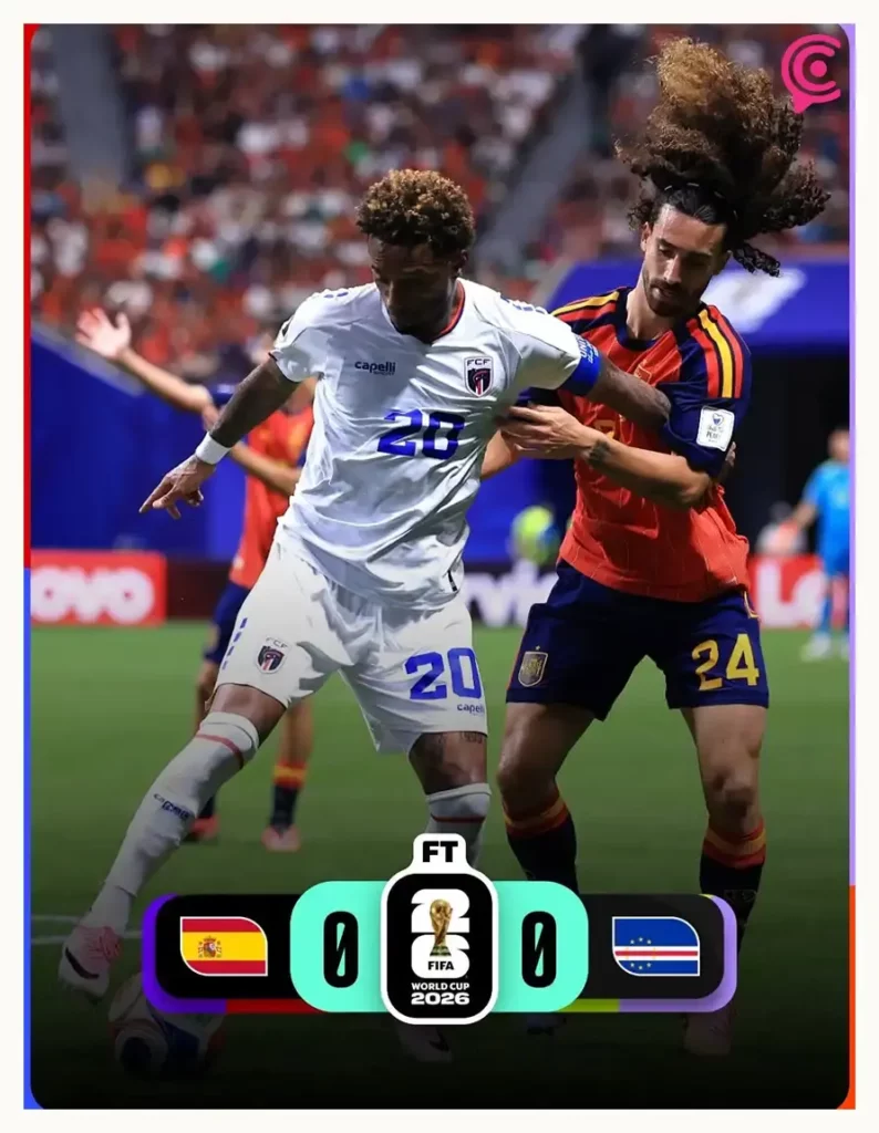 Cabo Verde da la primera sorpresa del Mundial 2026 tras empatar ante España