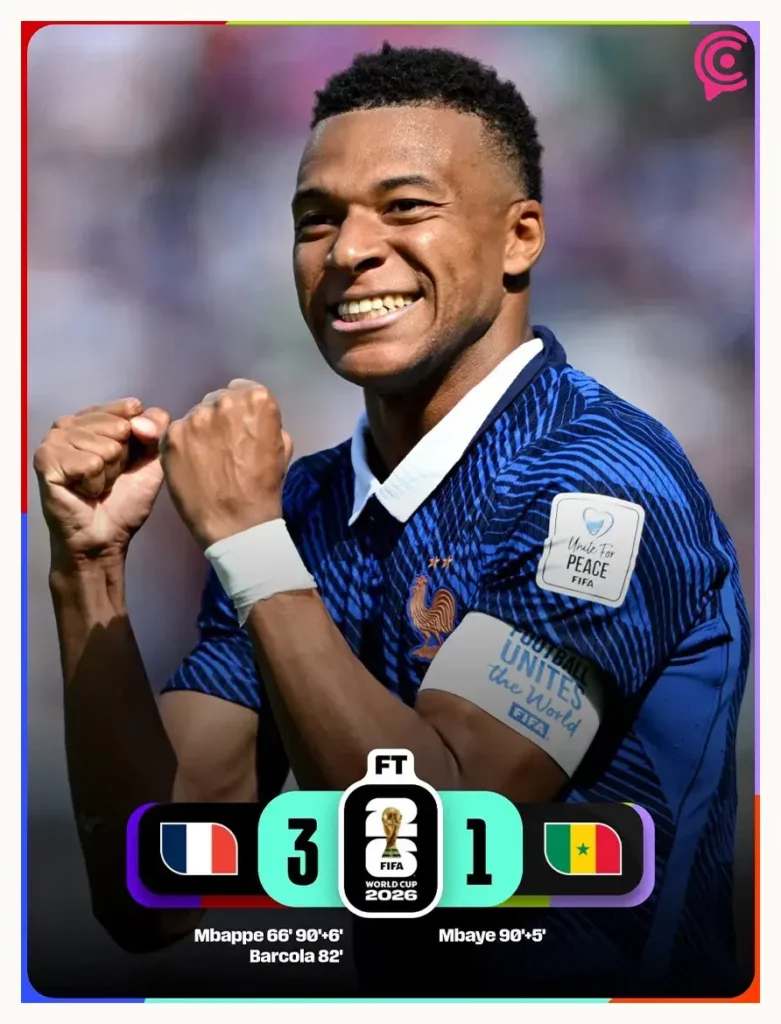 Francia debuta con victoria en el Mundial 2026; Mbappé brilla ante Senegal