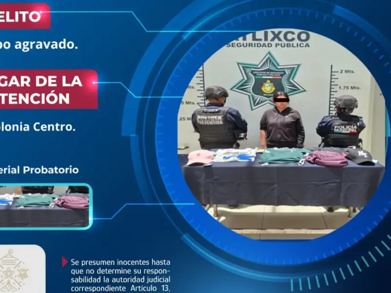 Policía de Atlixco atiende oportunamente reporte de robo en comercio