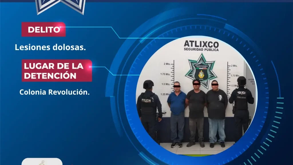 Interviene Policía de Atlixco en riña y asegura a tres personas