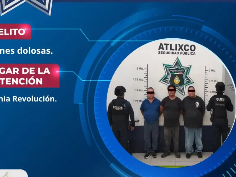 Interviene Policía de Atlixco en riña y asegura a tres personas