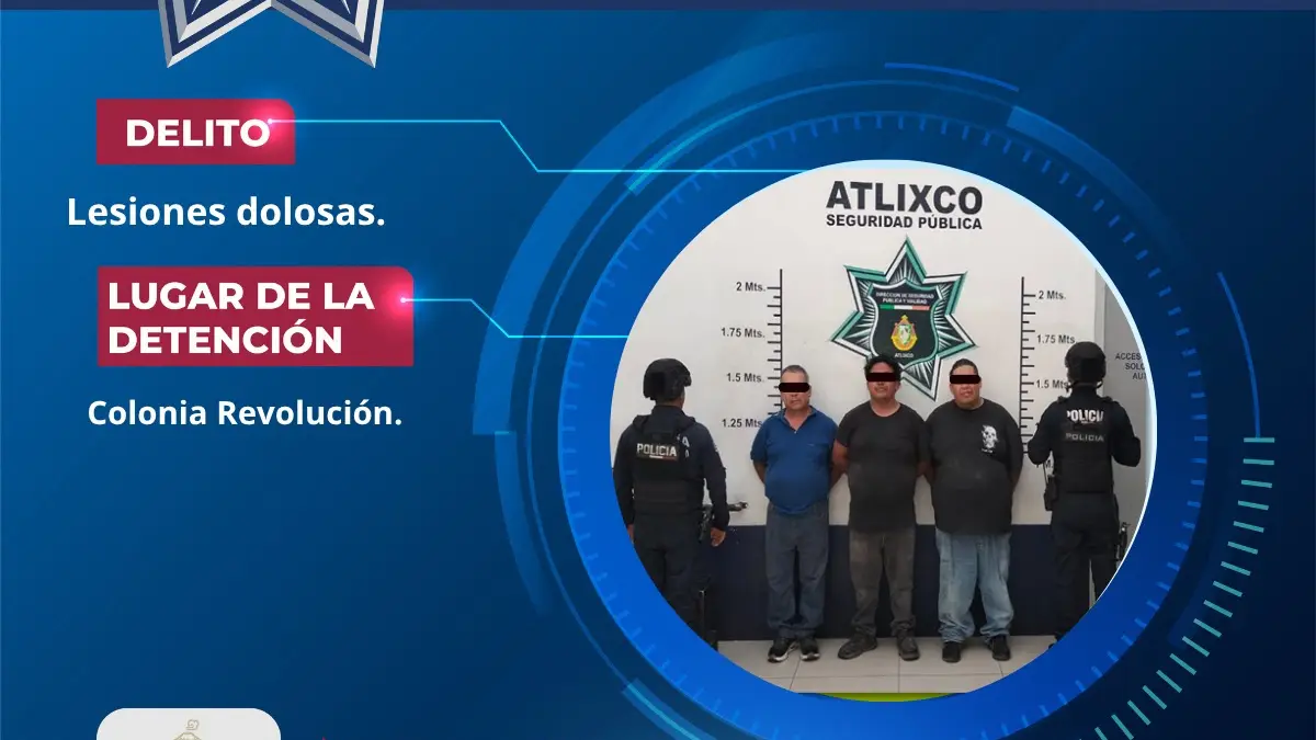 Interviene Policía de Atlixco en riña y asegura a tres personas