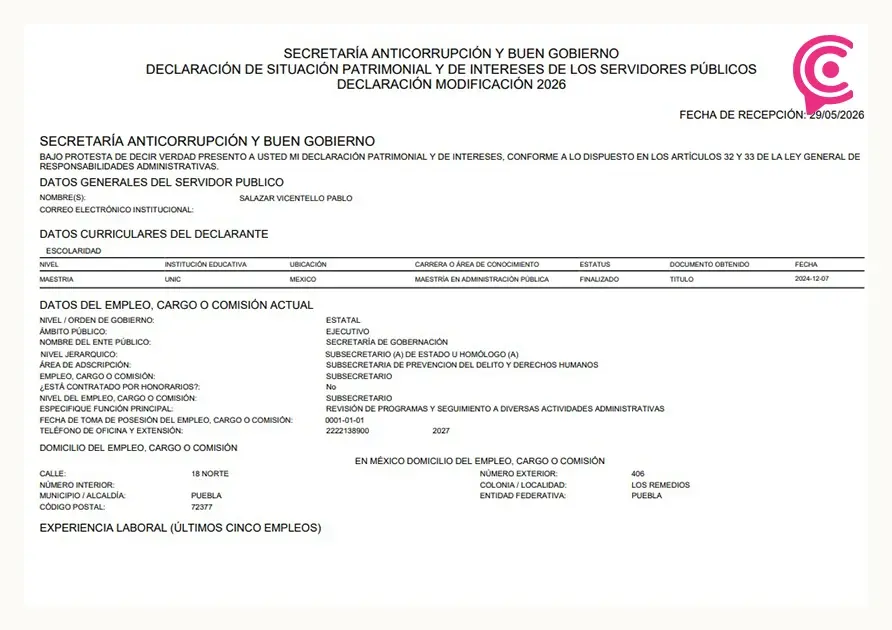 Pablo Salazar renuncia a su salario para asumir Coordinación de Enlace Territorial de Morena Puebla 