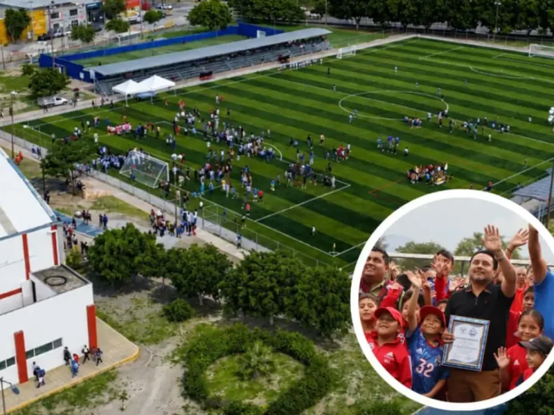 El presidente Alejandro Barroso rehabilita la cancha de fútbol “Manuel Nuño” para fortalecer el desarrollo del deporte en Tehuacán