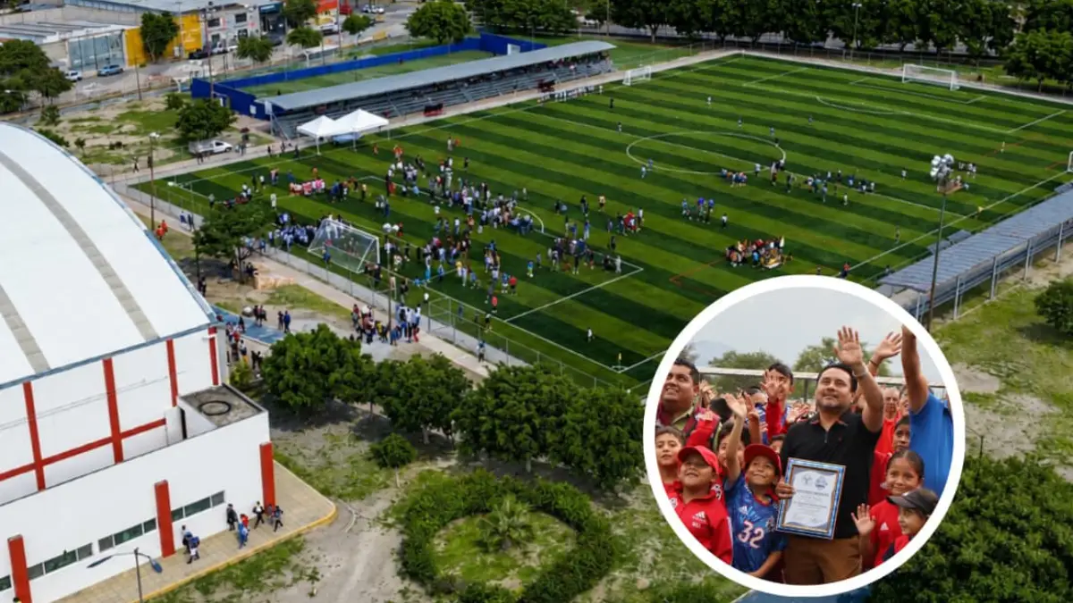 El presidente Alejandro Barroso rehabilita la cancha de fútbol “Manuel Nuño” para fortalecer el desarrollo del deporte en Tehuacán