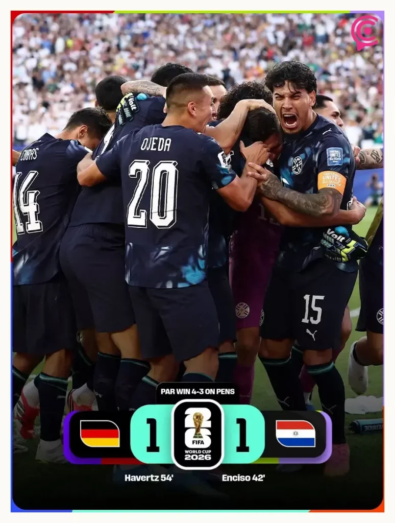 Paraguay elimina a Alemania y firma la primera gran sorpresa del Mundial 2026