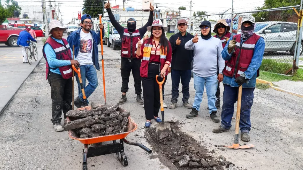 Tonantzin Fernández impulsa el programa de bacheo más amplio en la historia reciente de San Pedro Cholula