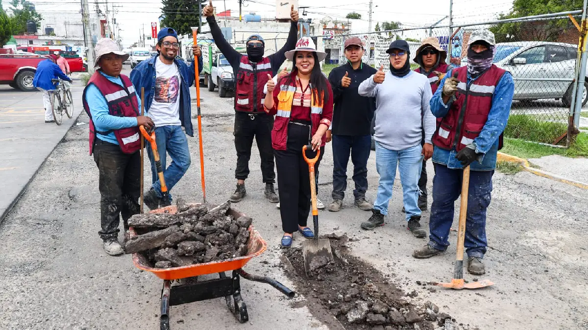 Tonantzin Fernández impulsa el programa de bacheo más amplio en la historia reciente de San Pedro Cholula