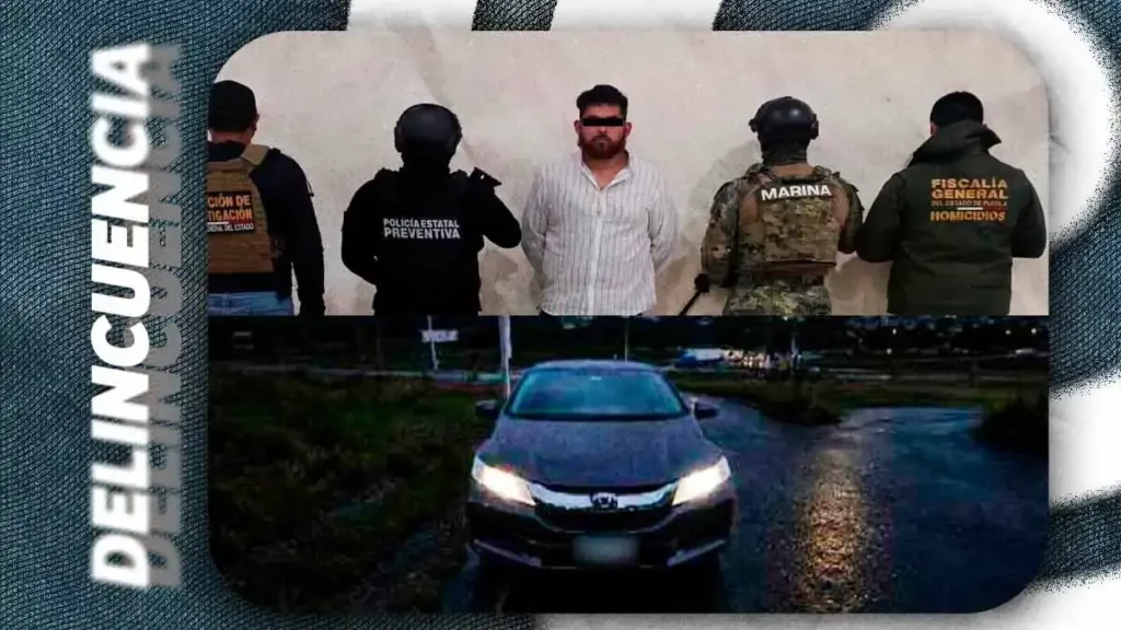 Detienen a hombre involucrado con cuerpo y auto calcinados en Periférico Ecológico de Puebla