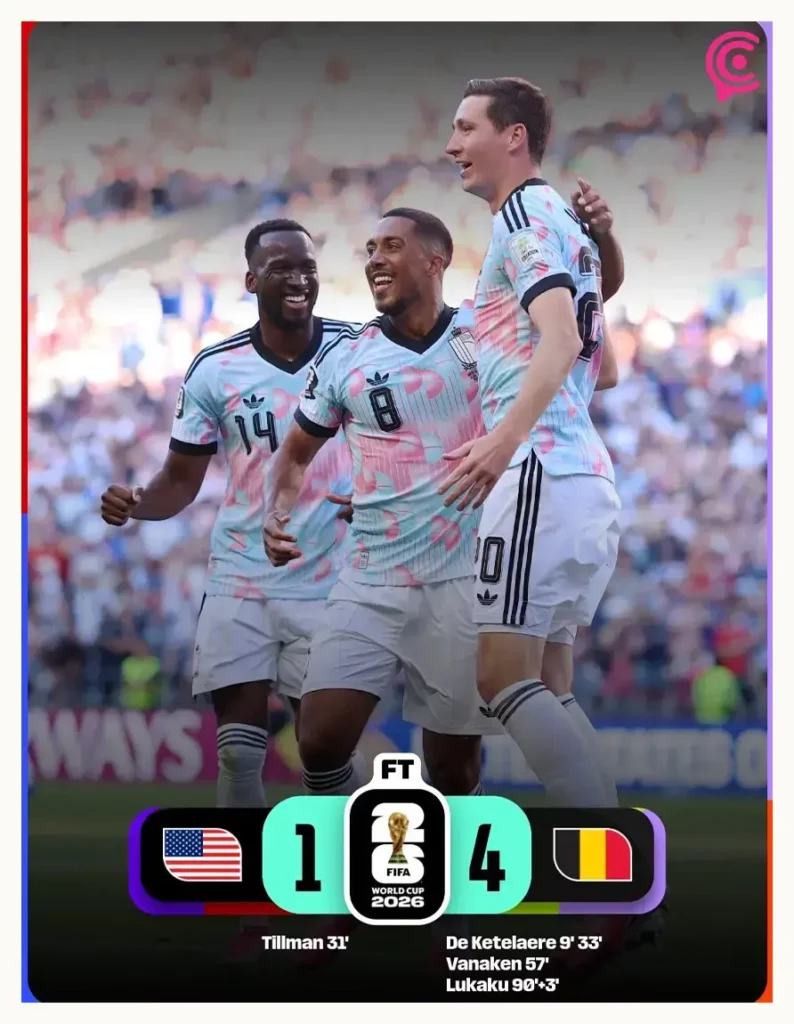 Bélgica elimina a Estados Unidos del Mundial 2026 y enfrentará a España en cuartos
