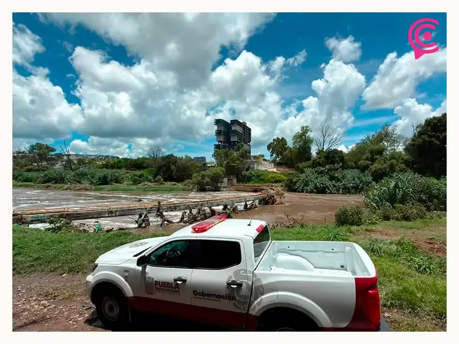 Cierran Puente Paso de Los Gallos en Ocoyucan; presenta daños estructurales tras lluvias