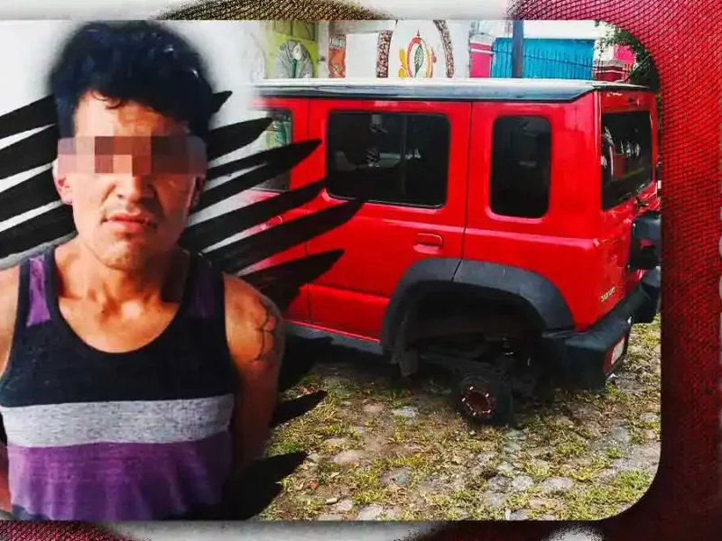 Detienen a presunto ladrón de comercios y autopartes en Puebla