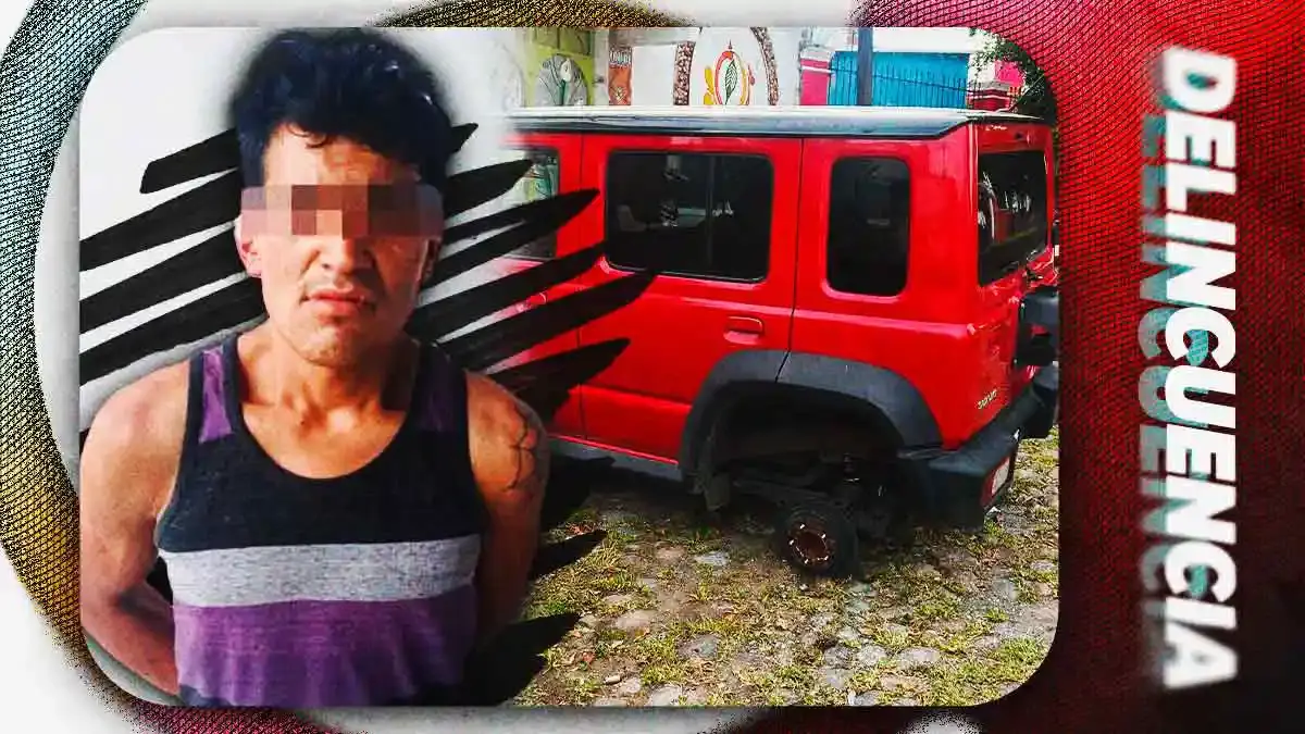 Detienen a presunto ladrón de comercios y autopartes en Puebla