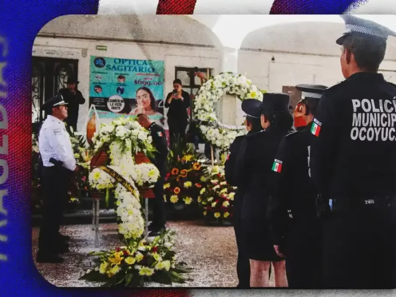 Despiden al comandante Agustín Malo en Ocoyucan, policía que perdió la vida en el río Atoyac