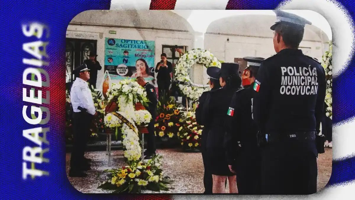 Despiden al comandante Agustín Malo en Ocoyucan, policía que perdió la vida en el río Atoyac