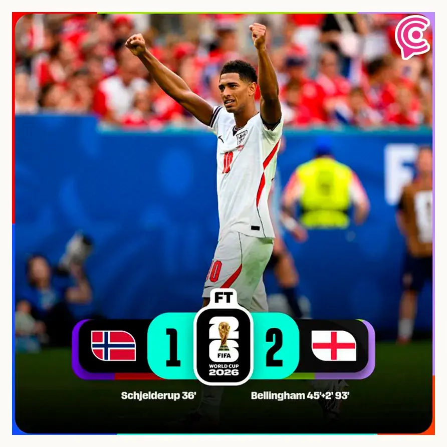 Inglaterra elimina a Noruega del Mundial 2026 con doblete de Jude Bellingham