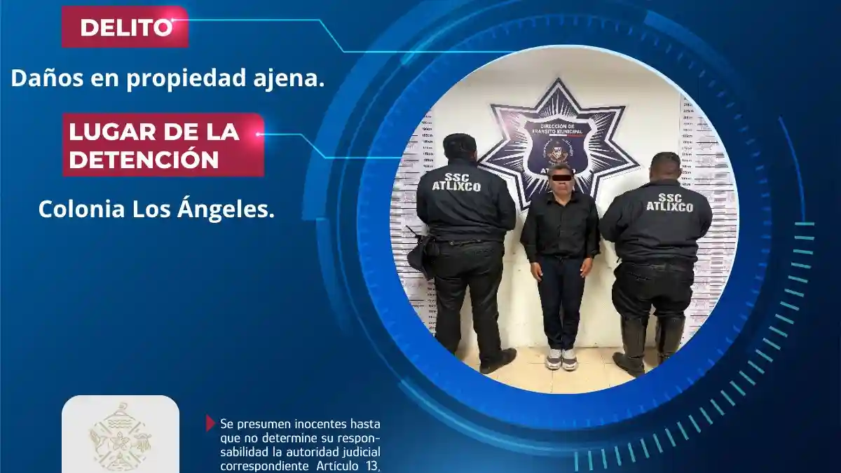 Detenido en Atlixco por causar daños tras chocar