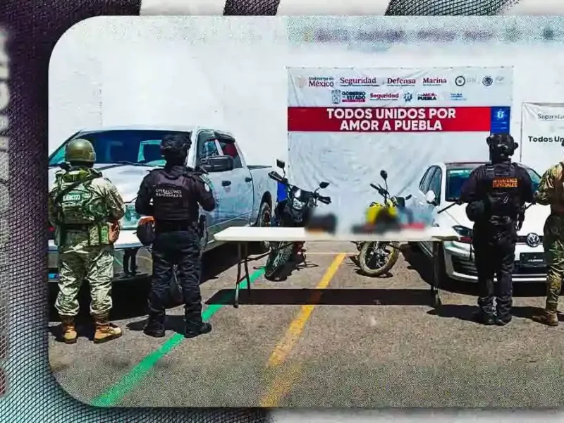 SSP Puebla asegura armamento, equipo táctico y autos deportivos tras operativo en Los Reyes de Juárez 