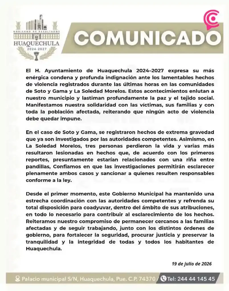 Feminicidio 21: Abusan y asesinan a mujer de la tercera edad en Huaquechula, Puebla