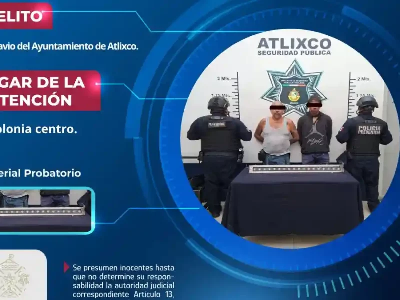 Policías de Atlixco frustran con éxito robo de luminaria