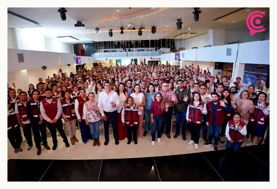 Ariadna Montiel, presidenta de Morena, visitó Puebla para evaluar a coordinadores territoriales