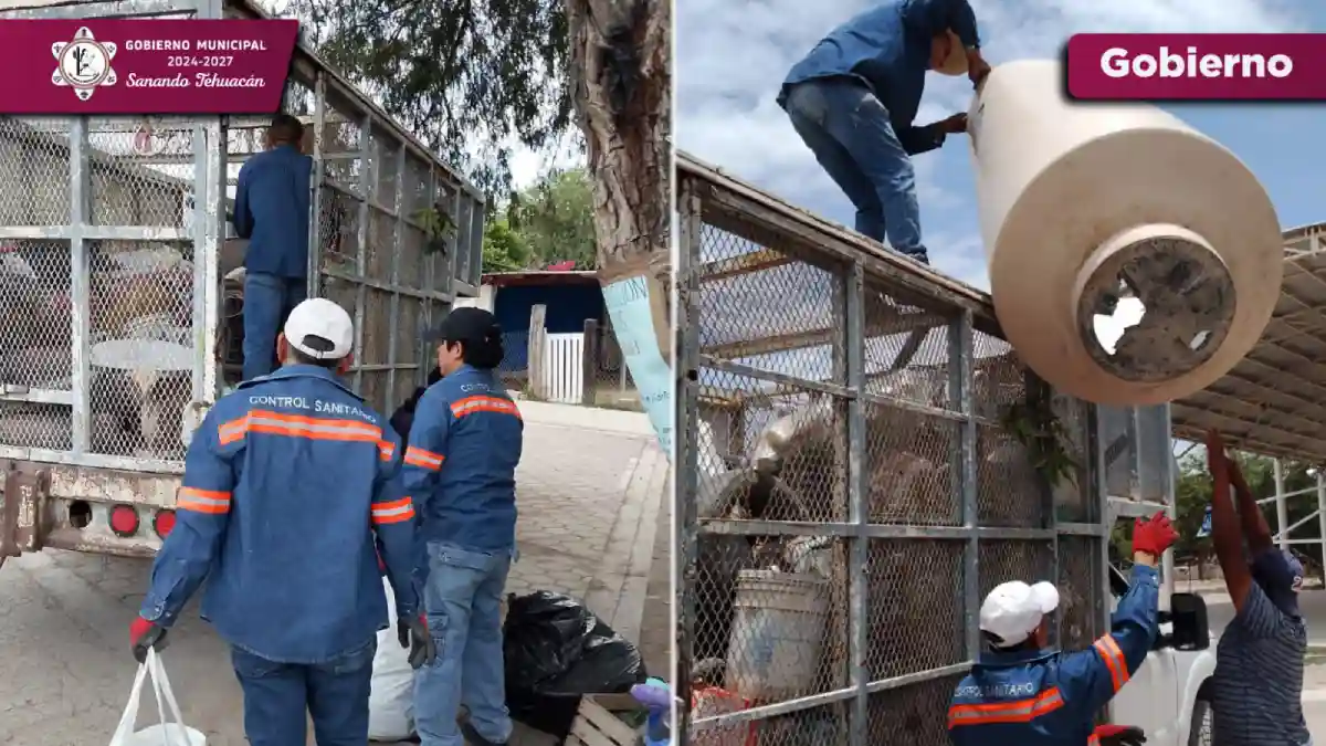 Gobierno de Tehuacán retira 15 toneladas de cacharro en San Pablo Tepetzingo para prevenir el dengue